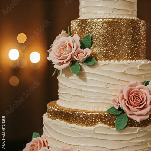 wedding cake with flowers