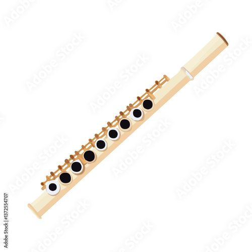 Flat vector flute cleaning cloth, minimalist design, isolated on a white background.

