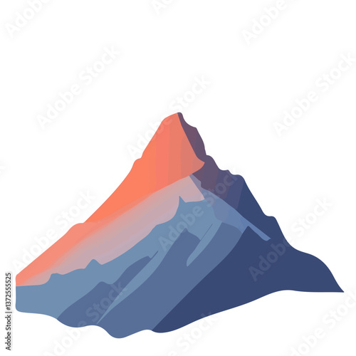 Flat vector hazy summit, minimalist design, isolated on a white background.

