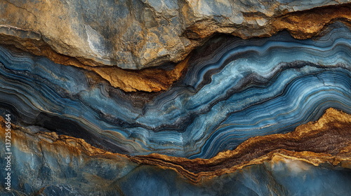 Wallpaper Mural Beautiful mineral layers in shades of blue and brown. Perfect for nature texture lovers and abstract visual creators.

 Torontodigital.ca