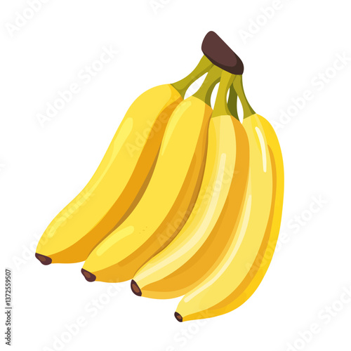 Flat vector bananas, minimalist design, isolated on a white background.

