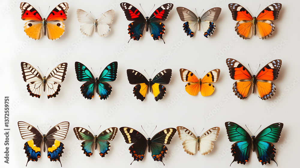 Fototapeta premium Seamless Butterfly and Flower Pattern Design