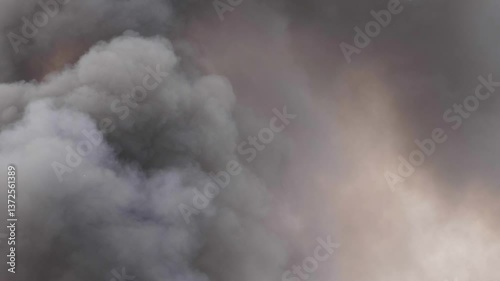 Smoke from a big fire. A background of heavy dark smoke