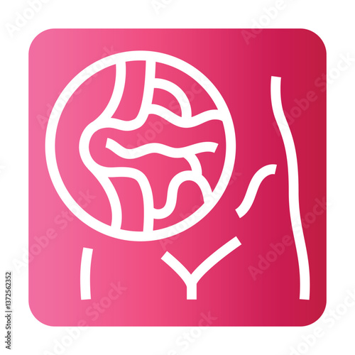 abdominal hernia black line icon for digital and print projects.