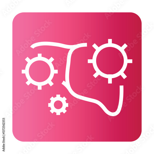 hepatitis black line icon for digital and print projects.
