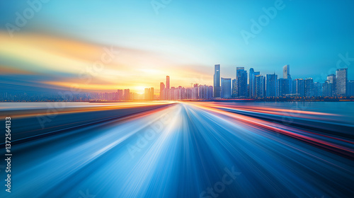 Abstract Motion Blur City and motion speed city background