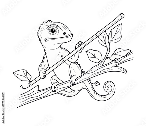 vector illustration of a fishing rod