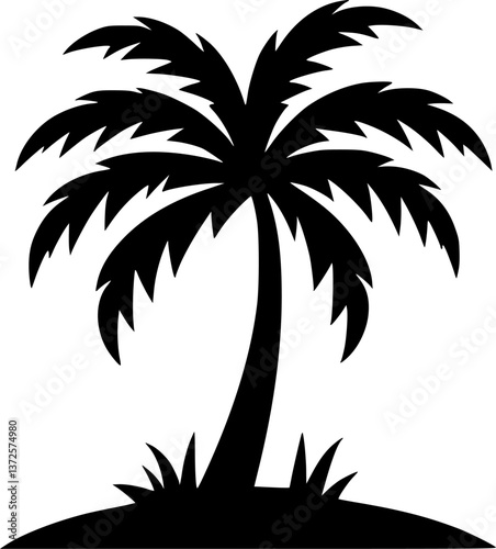 Simple Black Silhouette of a Palm Tree