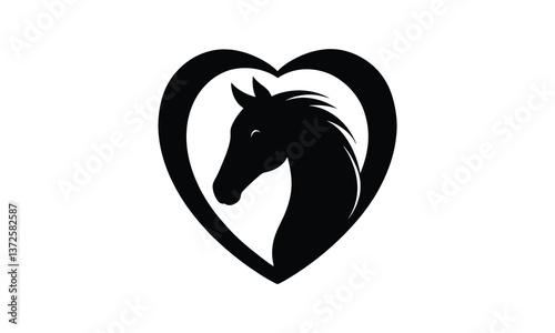 Horse Head Within Black Heart