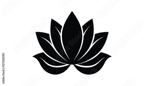 Symmetrical Black Lotus Blossom Shape