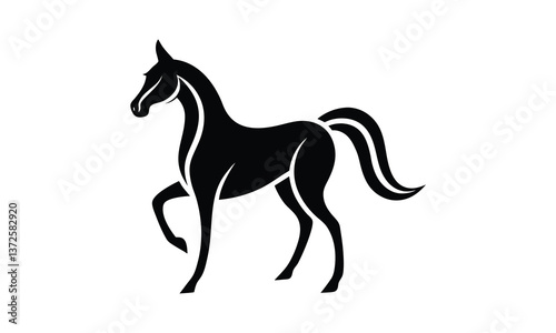 Beautiful Stylized Horse Black Shape