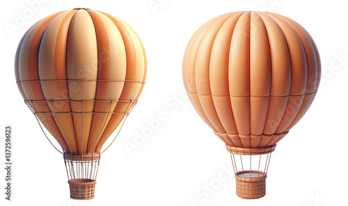 Hot air balloons illustrations without any background. Air balloons PNG.