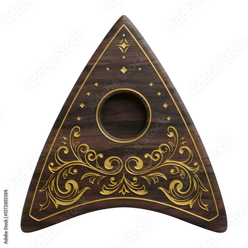Elegant Ornate Wooden Ouija Planchette Antique Curio