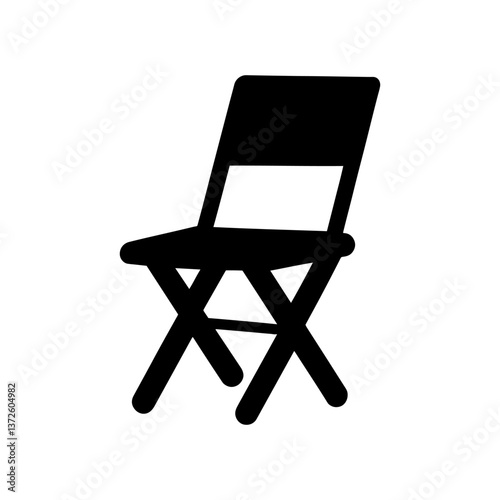 Folding chair silhouette vector flat illustration design.