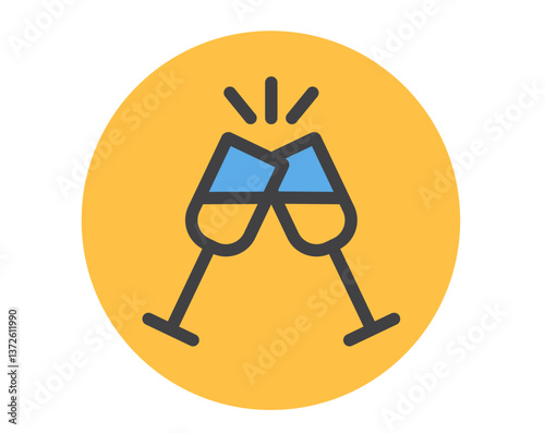 Glass of wine bottle isolated icon concept. Vector graphic design illustration