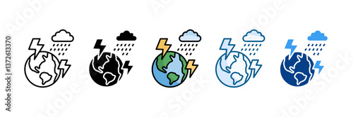 Climate Icon Set Multiple Style Collection