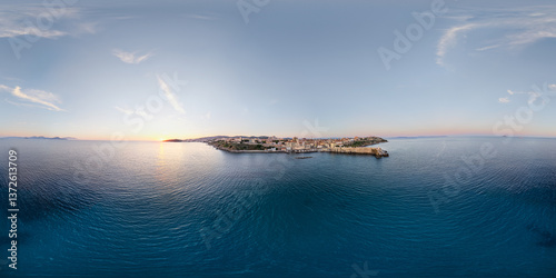 Εκτύπωση καμβά Aerial view panorama of the Italian town of Piombino