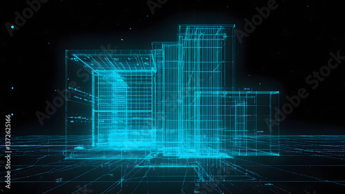 A digital representation of a city made 