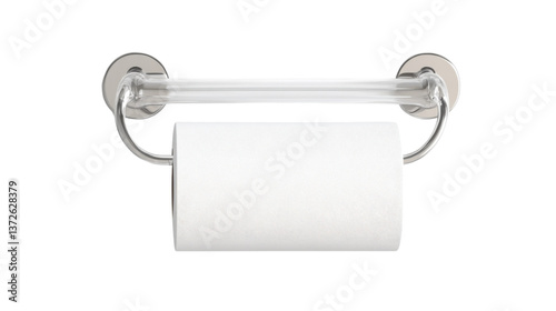 toilet paper on white background