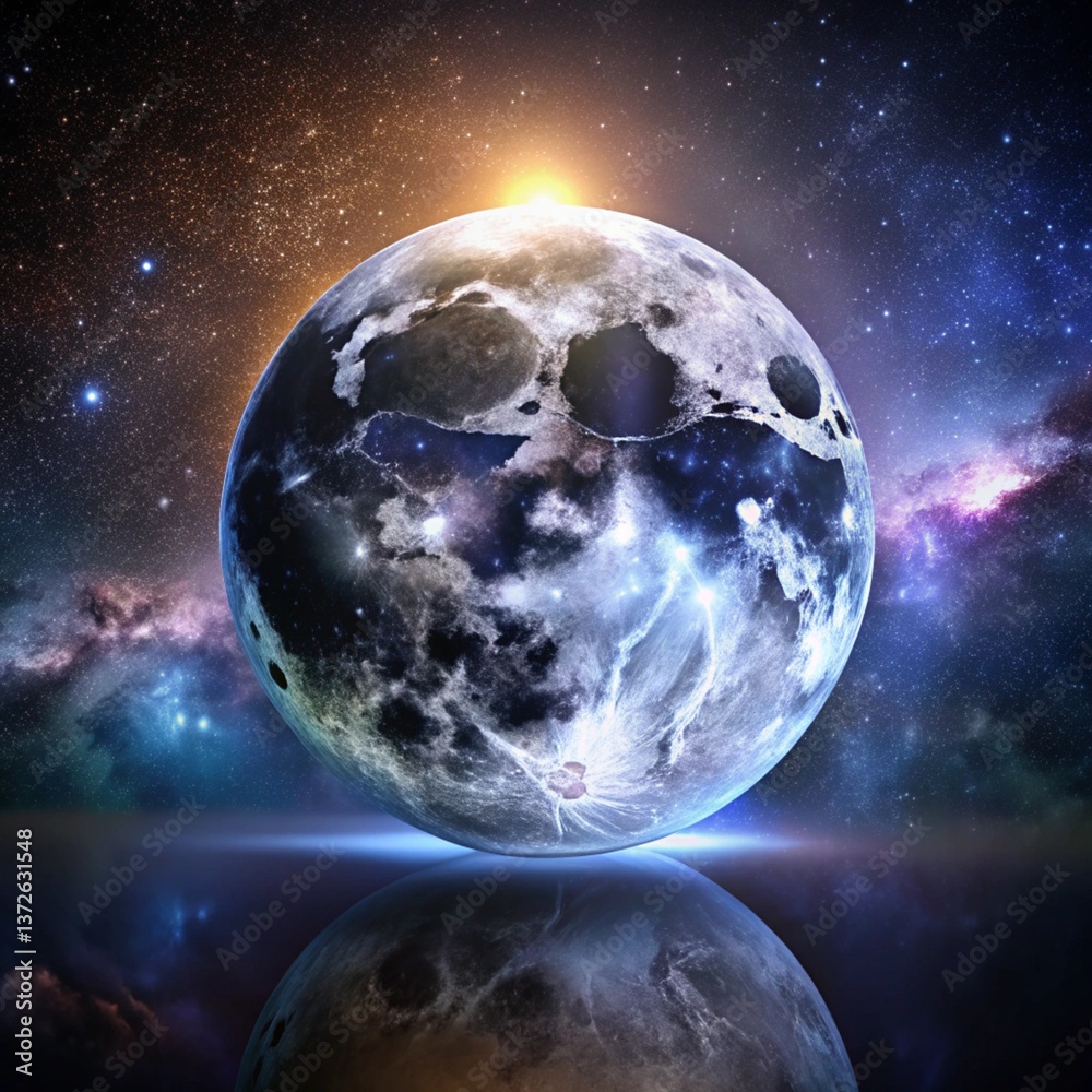 Fototapeta premium earth and moon