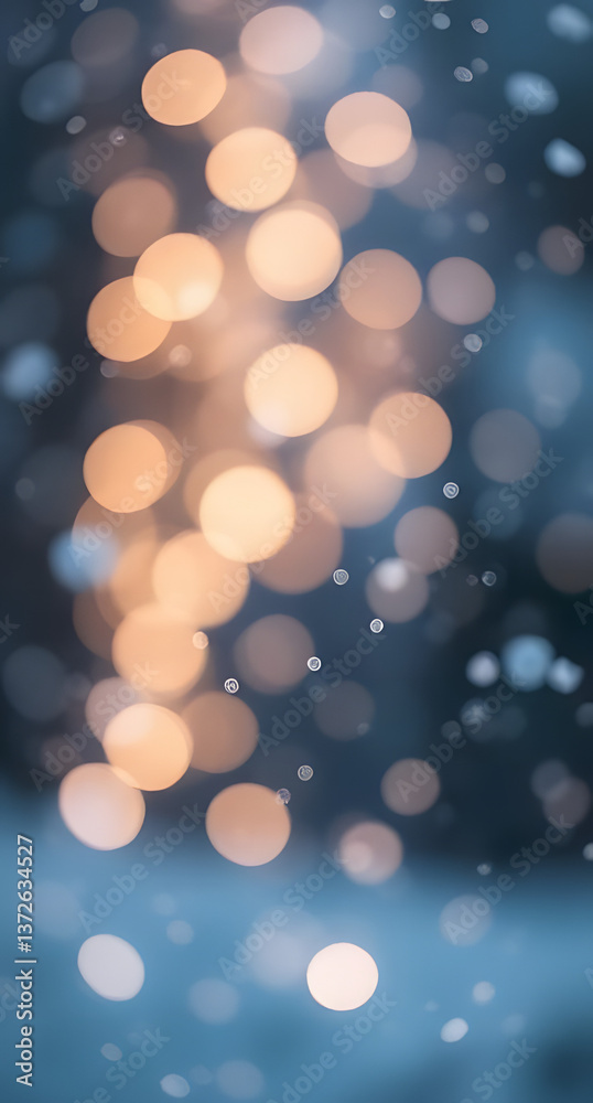 Fototapeta premium Dreamy Bokeh Lights: Soft, glowing orbs of light create a magical, blurred effect, evoking a sense of wonder and warmth.