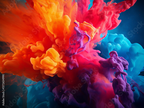 Dramatic contrast in color with opposing paints making a powerful visual statement