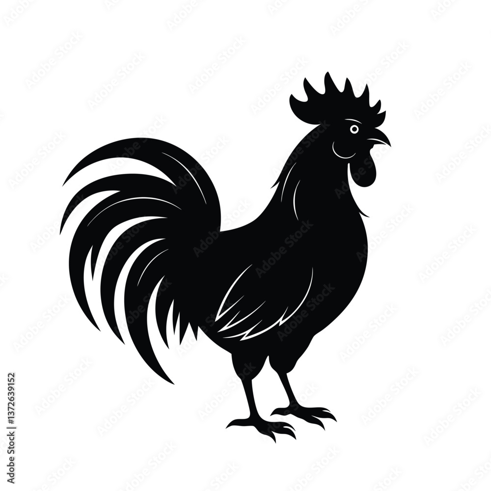 silhouette rooster black color only full body.eps silhouette rooster black color only full body.eps