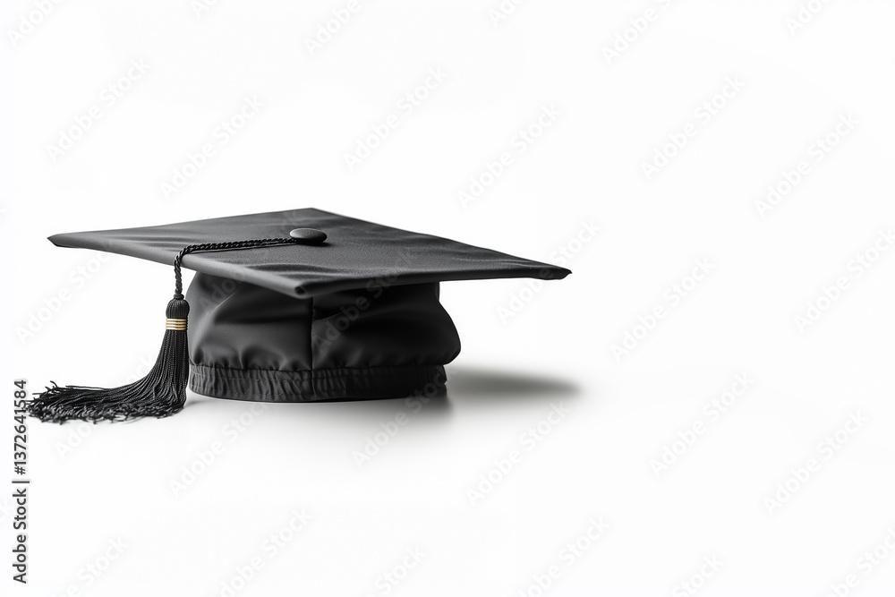 Graduation cap isolated on white background.