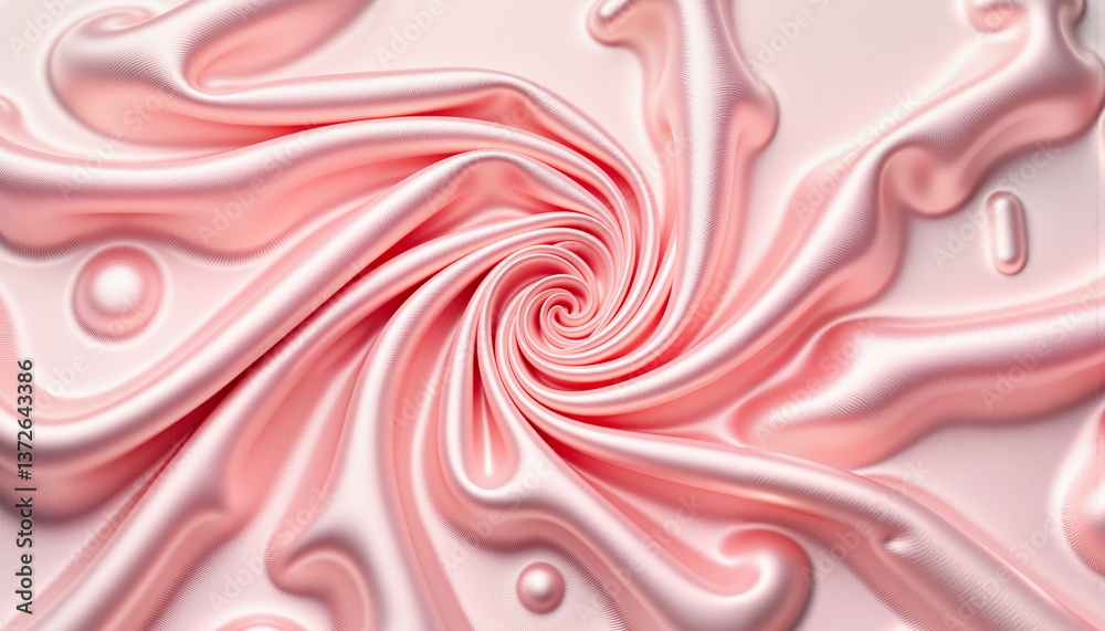 Fototapeta premium Swirling pink silk texture with soft lighting, natural elegance