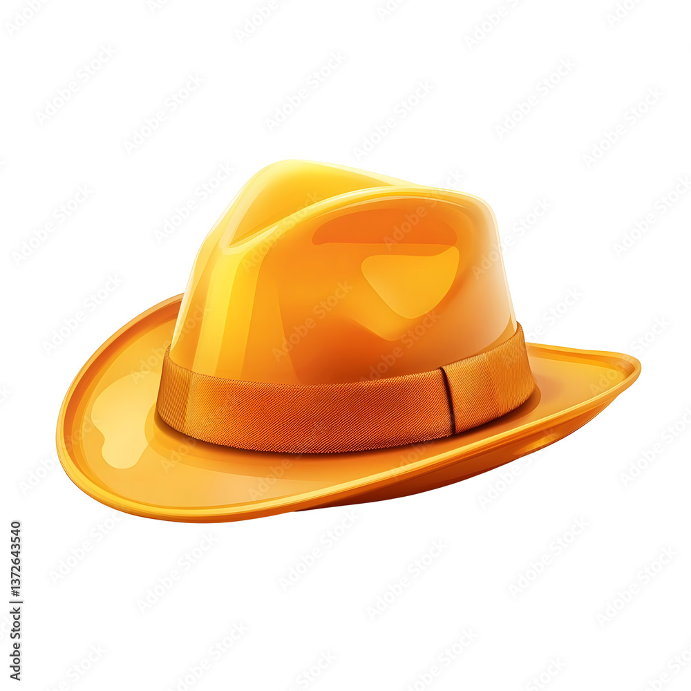 Fototapeta premium Vibrant Amber Wooly Hat Isolated on Clean White Background