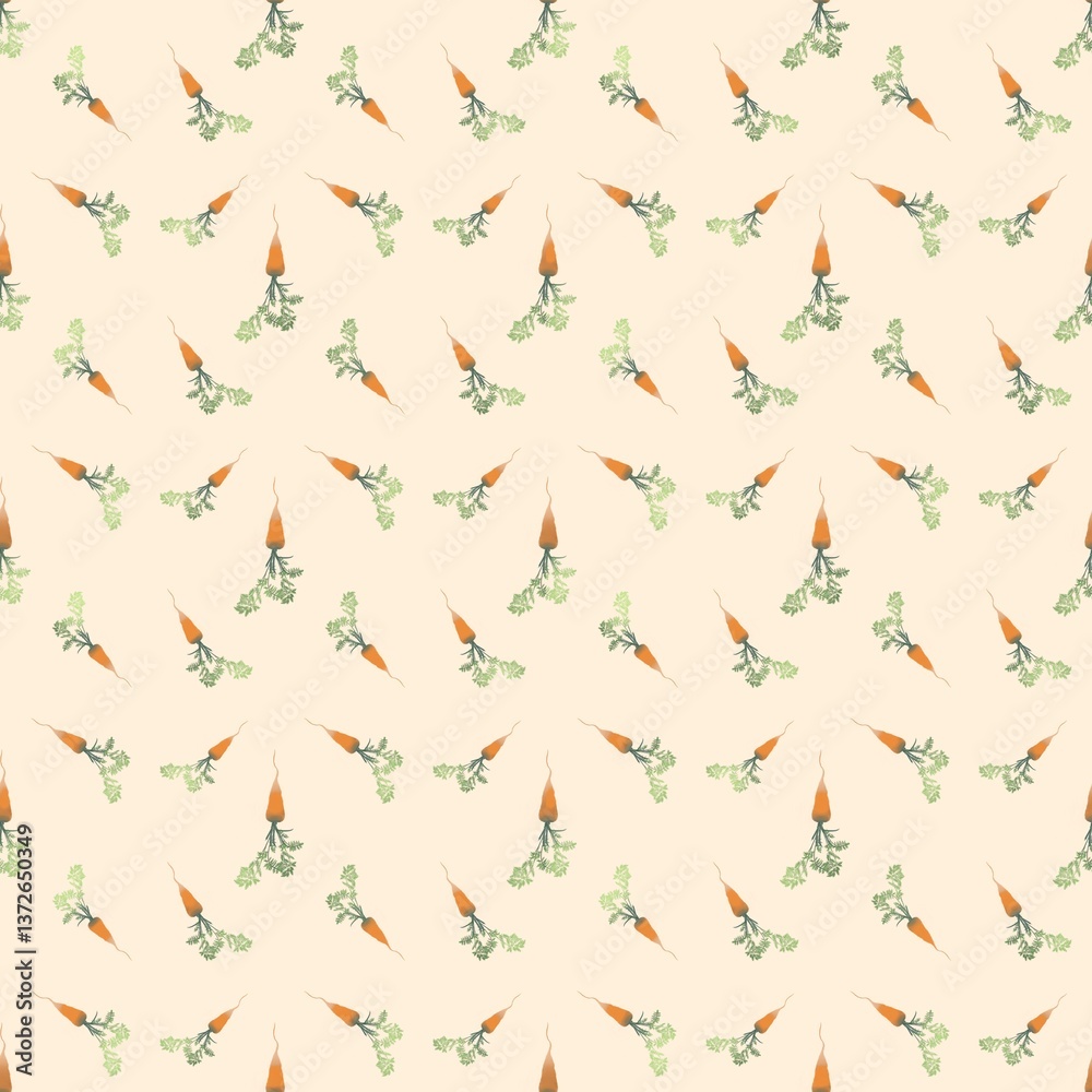 Pattern seamless with orange carrot on an orange background. Ideal for Carrot cake day, Vegan day, Gardening, farming. Product packaging, celebration, paper, fabric, textiles, home decor, gift Pattern seamless with orange carrot on an orange background. Ideal for Carrot cake day, Vegan day, Gardening, farming. Product packaging, celebration, paper, fabric, textiles, home decor, gift