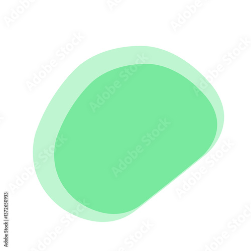 グリーングラデーションの変形図形豆型フレーム