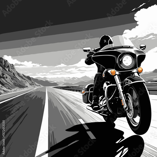 motorcycle cruiser vector art for design needs