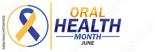 Oral Health Month. June. Vector illustration. Design element for banner, poster or card.