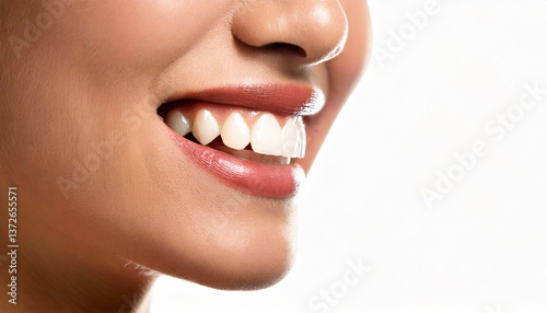 女性の綺麗な歯のアップのAI生成画像