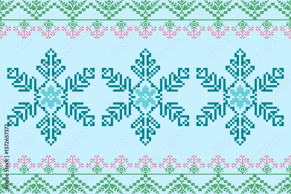 Fabric pixel art pattern background.cotton pattern,oriental style modern flower pattern tiles,Saree,Patola,Dupatta,Clothing,fabric,batik,Knitwear,Embroidery,carpet,wrapping,clothing