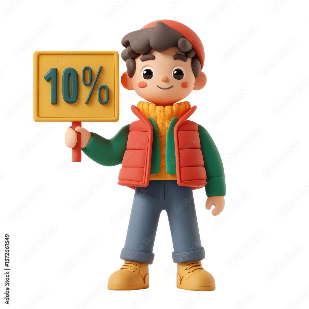 A character holding a signboard with A character holding a signboard with