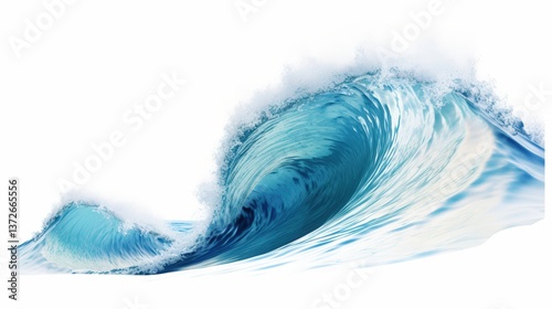 Dynamic ocean wave splashing with vibrant blues