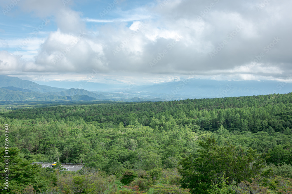 Naklejka premium 美し森展望台からの風景 