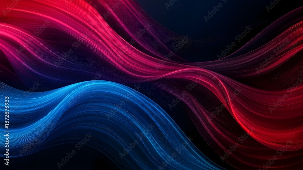 Fototapeta premium Dramatic Abstract Digital Distortions with Red and Blue Cyber Security Innovation Concept