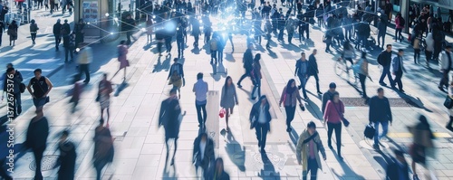 CCTV AI Facial Recognition in Urban Environment.