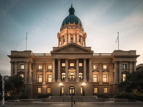 Historic courthouse serving fair justice and maintaining strong law with stern order