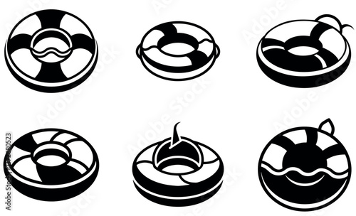  Pool Float Icons Collection – Vector Illustrations