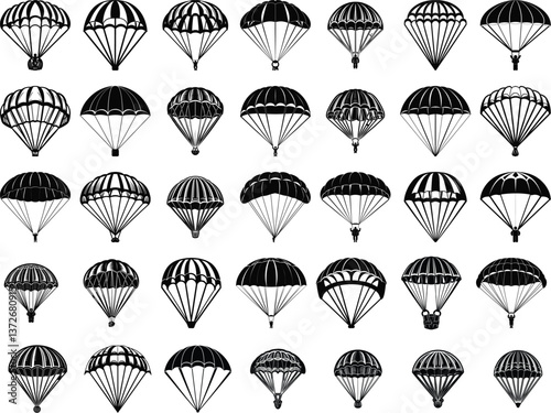 Parachutes Silhouettes Bundle