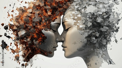 Generative Ai representing divorce of two weds.