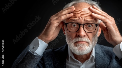 Wallpaper Mural Man with glasses and a beard is looking at the camera with a worried expression. He is wearing a suit and tie Torontodigital.ca