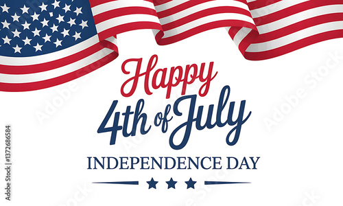 Patriotic 4th of July Graphic with American Flag