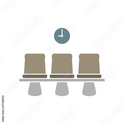 waiting chair icon, simple flat style, illustration, logo sign symbol pictogram template, for ui or ux isolated on white for mobile app, editable