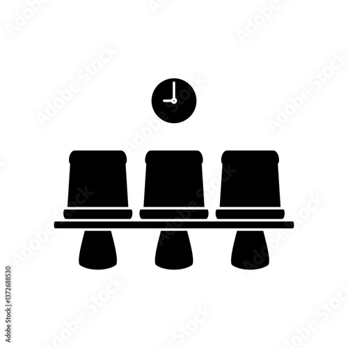 waiting chair icon, simple flat style, illustration, logo sign symbol pictogram template, for ui or ux isolated on white for mobile app, editable
