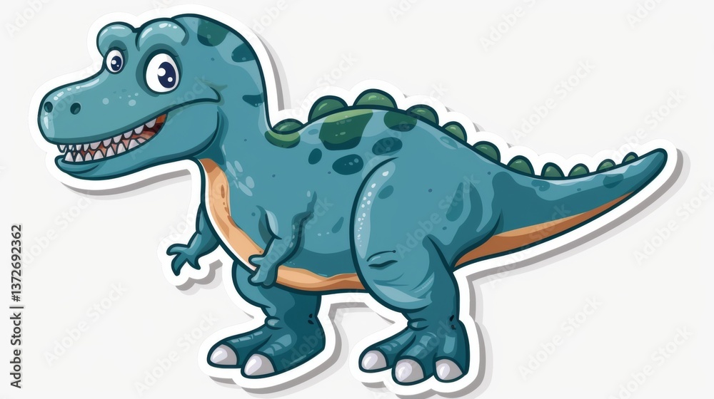 Blue cartoon dinosaur with sharp teeth and claws roaring in front of an abstract background. Blue cartoon dinosaur with sharp teeth and claws roaring in front of an abstract background.